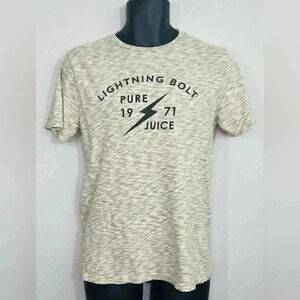 Lightning Bolt Tee | Printed Space Dye – Beige | Size M